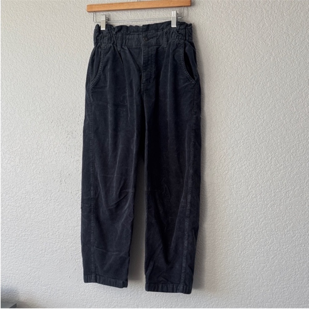 American Eagle Outfitters Navy Corduroy Paperbag Waist Pants